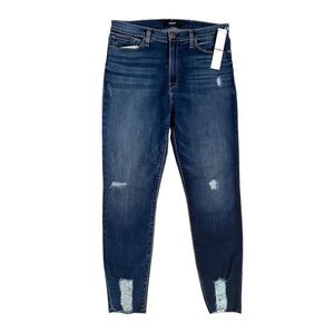 Hudson Jeans Distressed Barbara High Rise Super Skinny Ankle Size 28 NWT